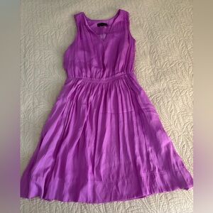 Banana Republic Sleeveless V-Neck Midi Dress in Magenta